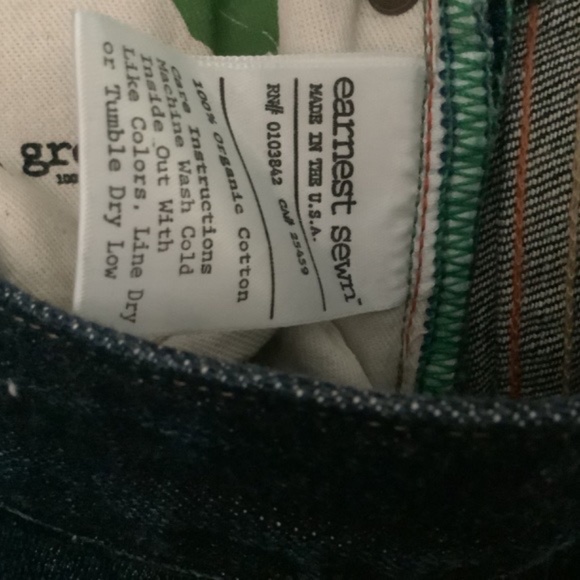 Earnest Sewn Blue Organic Straight Leg Denim Jeans Size 31 NEW WITHOUT TAGS - Picture 13 of 13